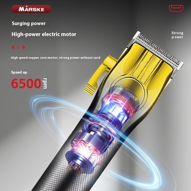 (image for) MARSKE 2 In 1 Electric Hair Clipper Set for Men Cordless Rechargeable Trimmer Kit with LCD Display 6500 RPM