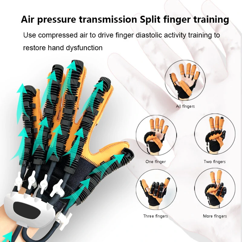 (image for) Rehabilitation Robot Gloves Hemiplegia Finger Rehabilitation Trainer Hand Function Recovery Finger Trainer Gloves Braces Supports Smart Glove for Hand Training